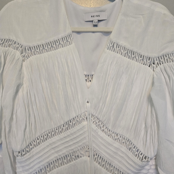 Reiss Delphine Women's Ladies White A Line Resort Dress Size 10 - Picture 6 of 8